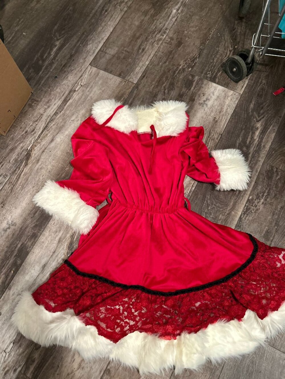 Mrs Santa Claus Velvet & Lace Christmas Dress  38 Bust, Skater Skirt